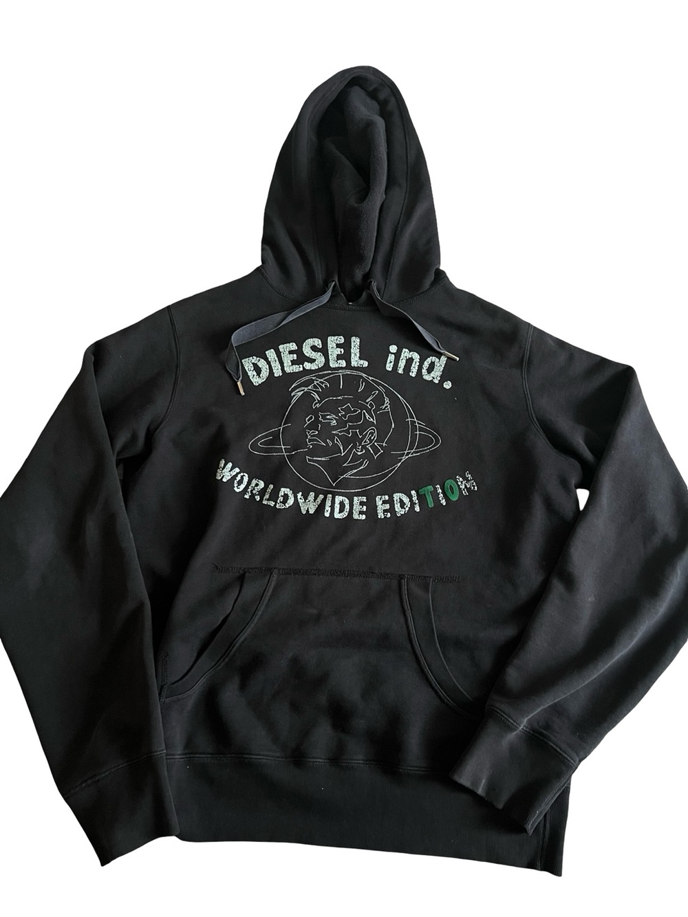 Vintage Y2K Diesel Face Punk Big Logo Black
Hoodie Hooded L Size (216)